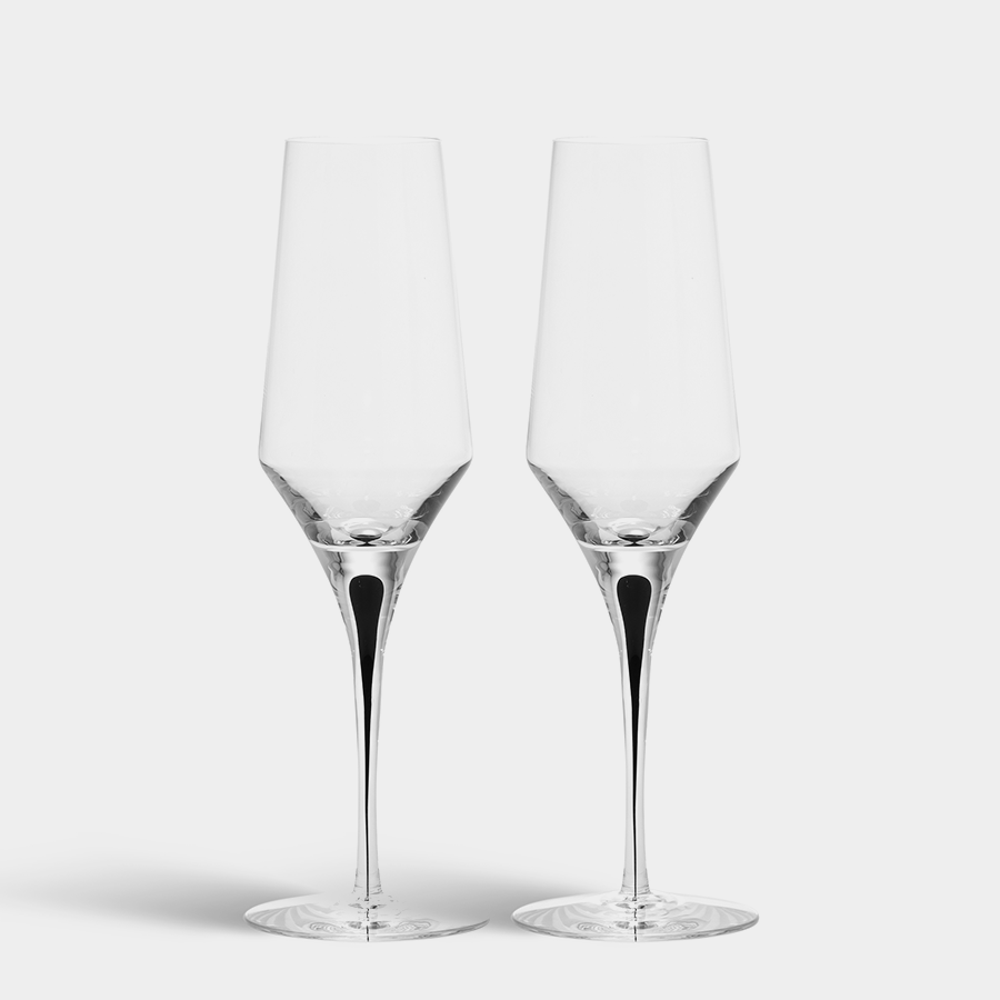 Orrefors Metropol Champagne - Set of 2-Orrefors-Wine Whiskey and Smoke
