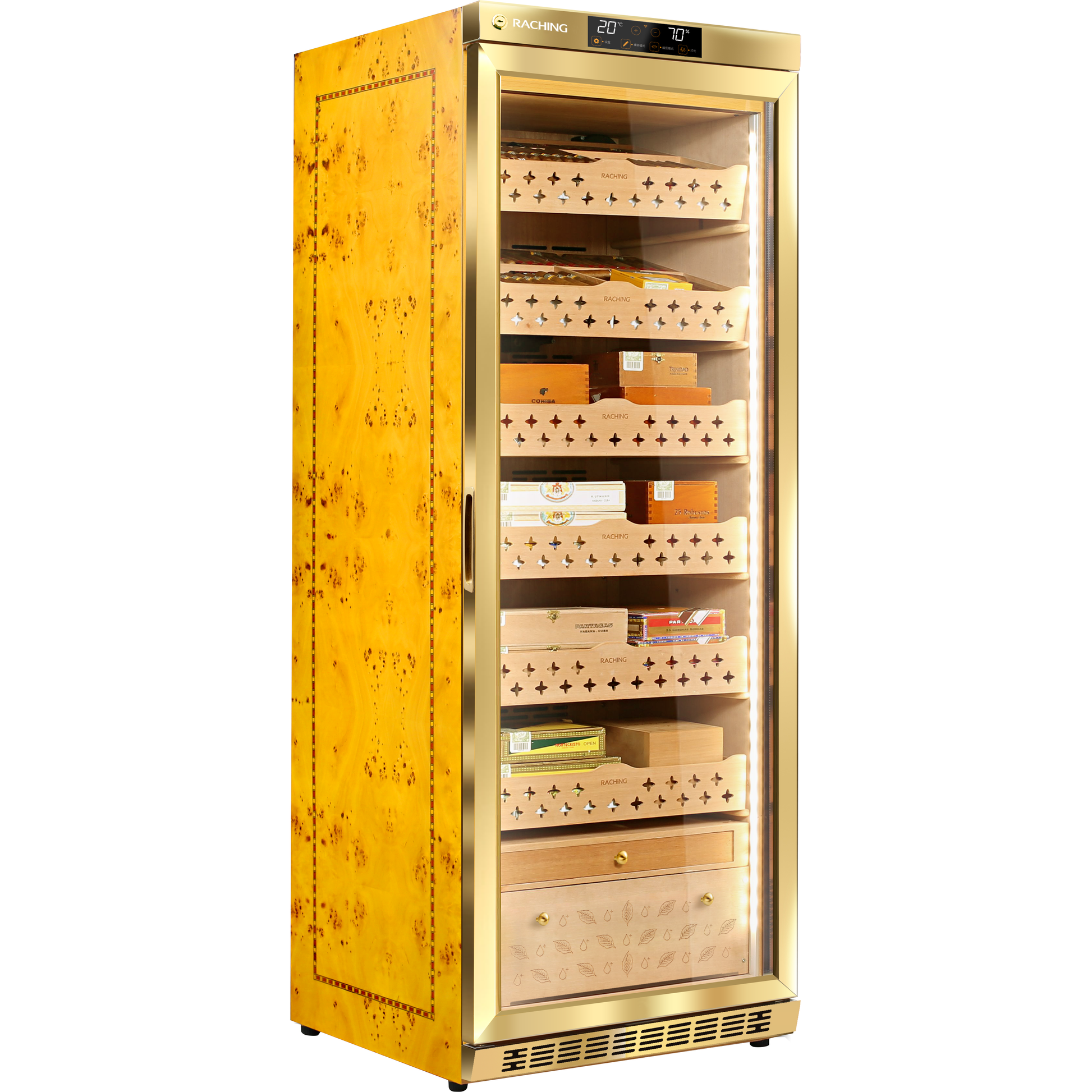 MON2800A Electronic Humidor Cabinet Gold