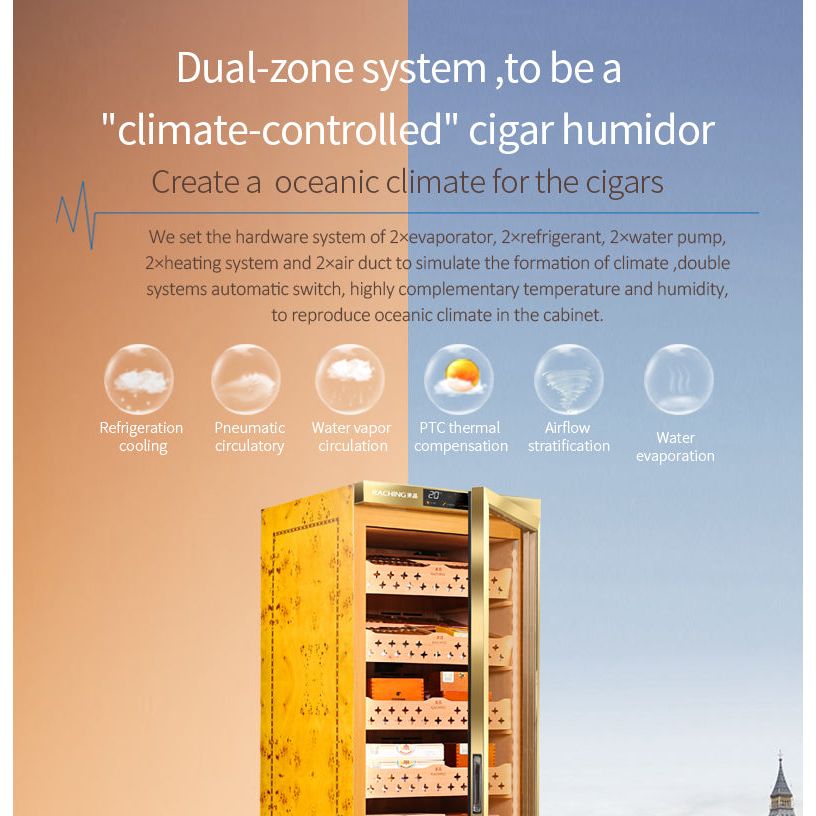 RACHING MON2800A Climate control cigar humidor cabinet 1500 Cigar Capacity