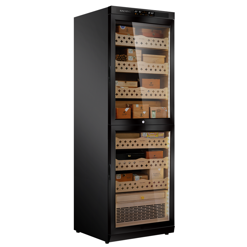MON3800B Dual Climate Cigar Humidor Cabinet Black