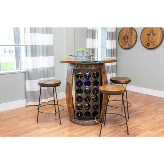 Napa East - Wine Storage Table 36” Round Set with Stools