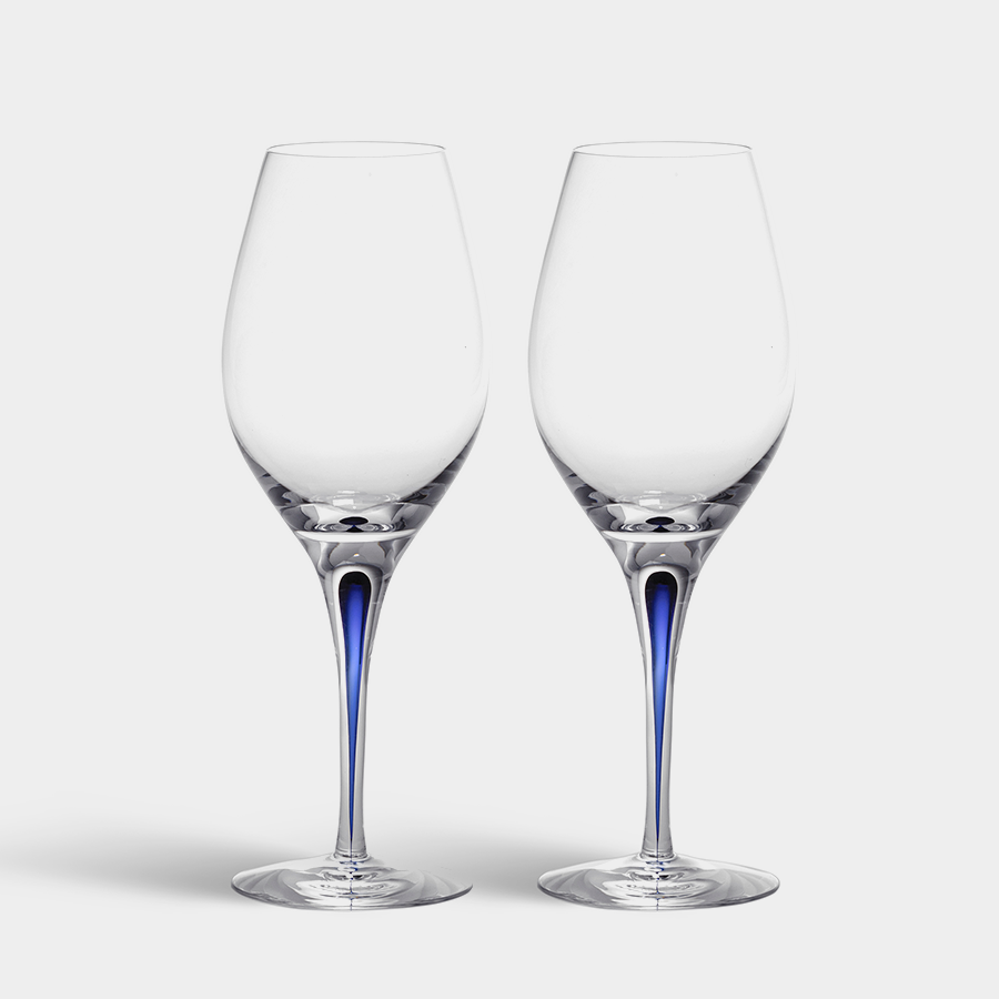 Orrefors Intermezzo Blue Wine Set of 2-Orrefors-Wine Whiskey and Smoke