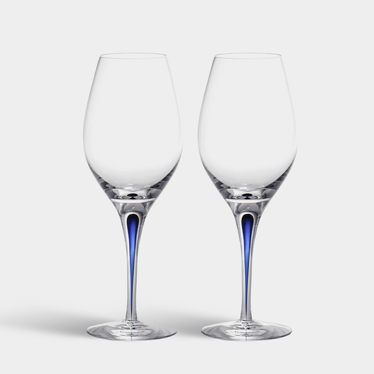 Orrefors Intermezzo Blue Wine Set of 2-Orrefors-Wine Whiskey and Smoke