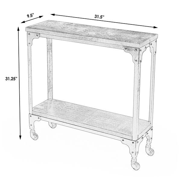 Butler Specialty Company Gandolf Industrial Chic Console Table Mountain Lodge 2873120-Bar Cart-Wine Whiskey and Smoke