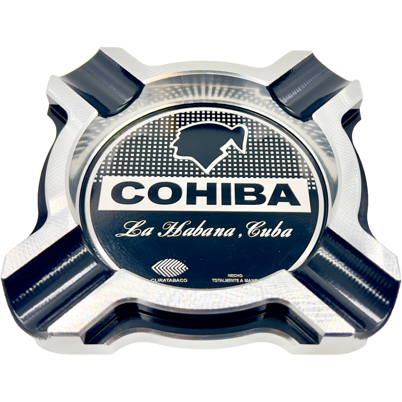 Cohiba Square Step Down Four-Finger Cigar Ashtray Laser Engraved-The Cigar Ashtray-Wine Whiskey and Smoke