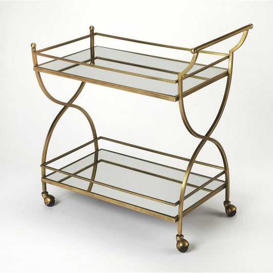 Butler Specialty Company Antique Gold Graci Serving Cart 3821226-Bar Cart-Wine Whiskey and Smoke
