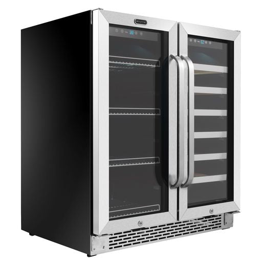 Whynter BWB-3388FDS/BWB-3388FDSa 30″ Built-In French Door Dual Zone 33 Bottle Wine Refrigerator 88 Can Beverage Center-Whynter-Wine Whiskey and Smoke