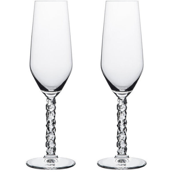 Orrefors Carat Champagne Flute 2-Pack-Orrefors-Wine Whiskey and Smoke