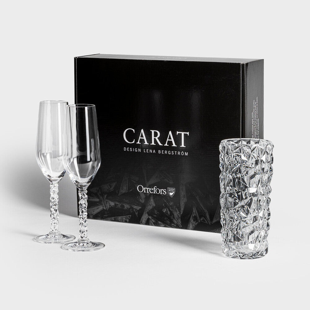 Orrefors Carat 3 Piece Gift Set-Orrefors-Wine Whiskey and Smoke