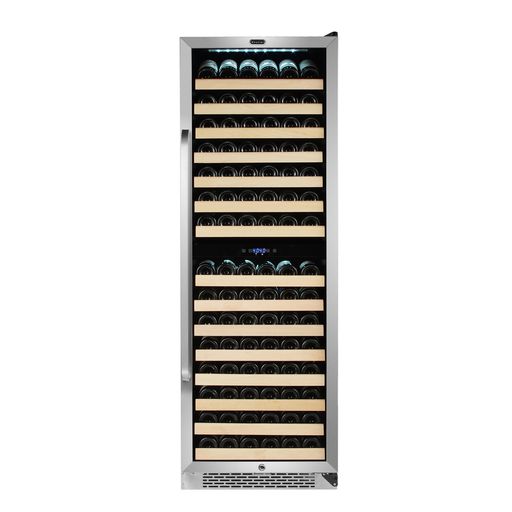 Whynter BWR-1642DZ/BWR-1642DZa 164 Bottle Built-in Stainless Steel Dual Zone Compressor Wine Refrigerator with Display Rack and LED display-Whynter-Wine Whiskey and Smoke