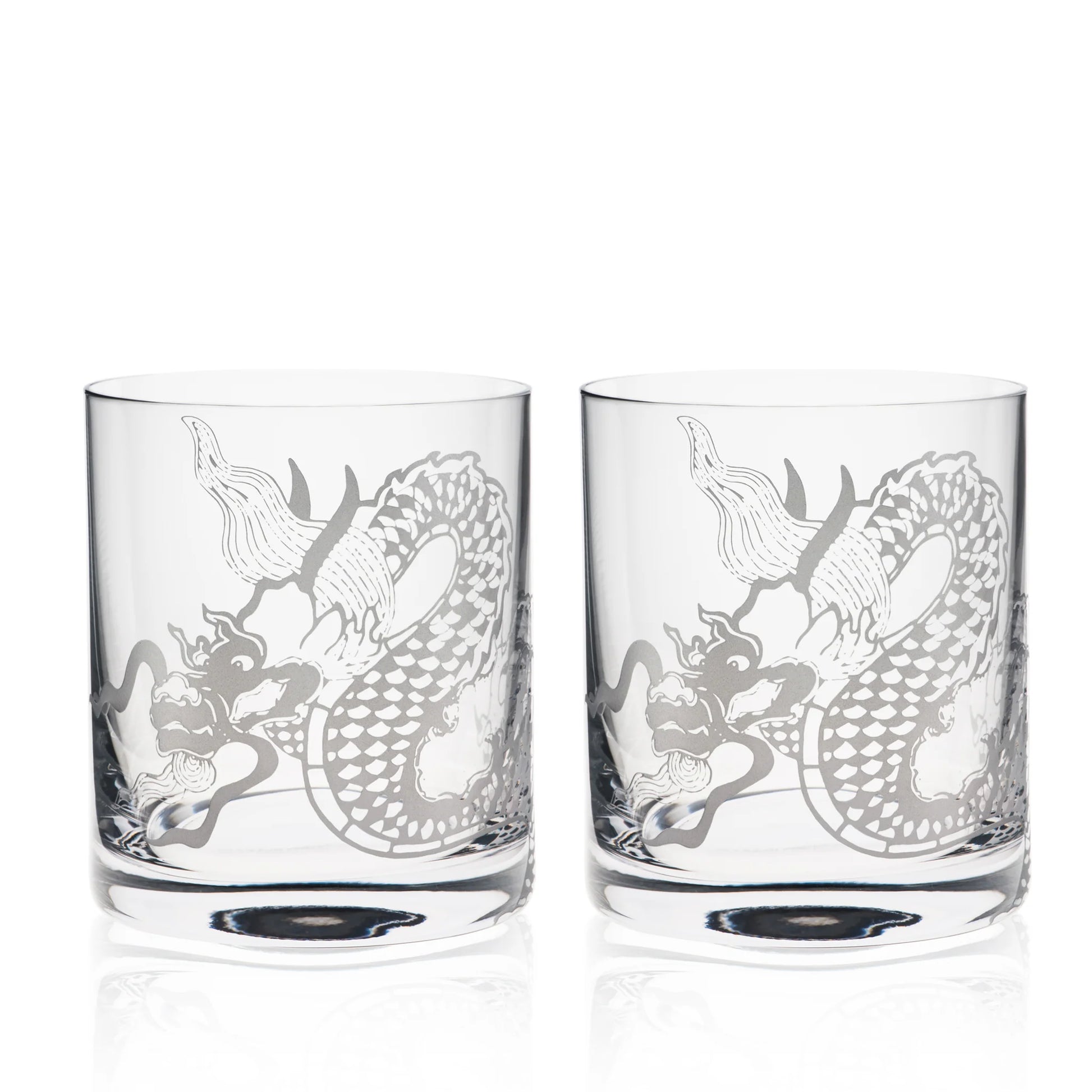 Caskata Dragon Short Drink Glasses-Caskata-Wine Whiskey and Smoke