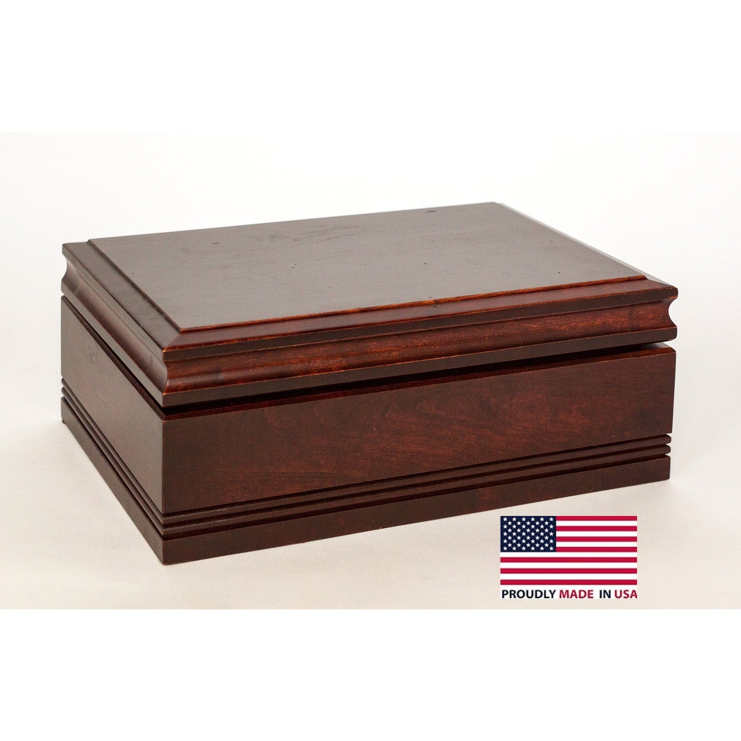 American Chest Company WoodTop H75M - 75 Count Cigar Humidor; Amish Crafted, Maple w Mahogany Finish-American Chest Company-Wine Whiskey and Smoke