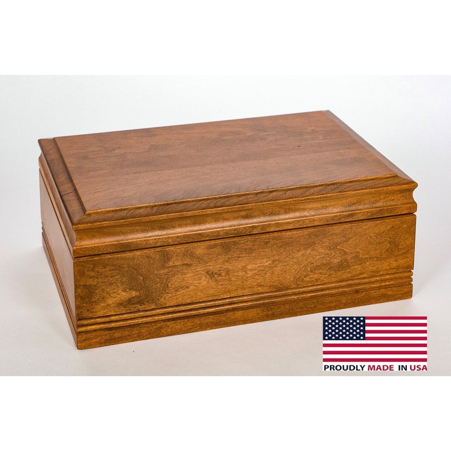 American Chest Company WoodTop H75W - 75 Count Cigar Humidor; Amish Crafted, Maple w Walnut Finish-American Chest Company-Wine Whiskey and Smoke