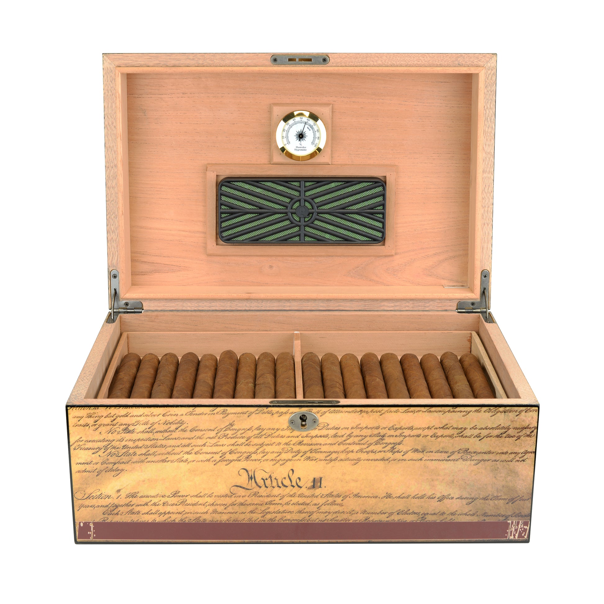 Humidor Supreme Constitution w Flag Humidor-Quality Importers-Wine Whiskey and Smoke