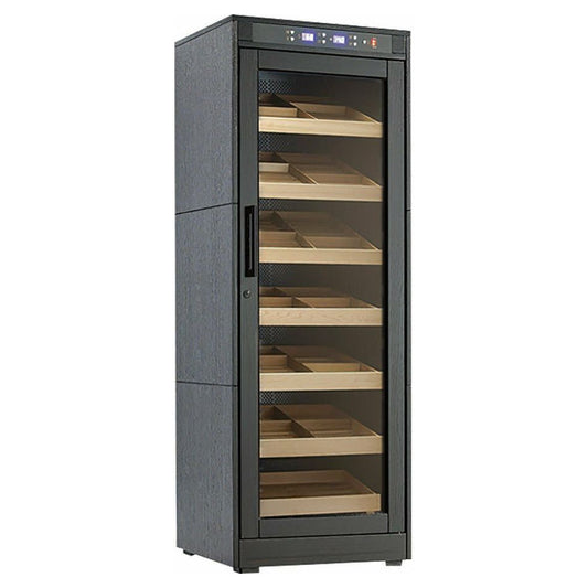 Prestige Import Group - The Remington Lite Humidor - 2000 Ct. Electric Climate/Humidity Controlled Cabinet (Black Oak)-Prestige Import Group-Wine Whiskey and Smoke