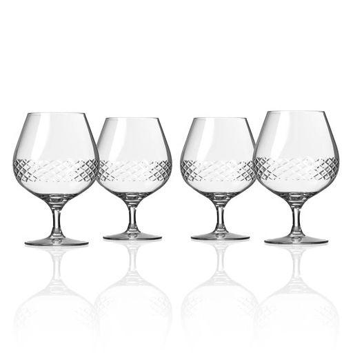 Diamond 22.5oz Brandy Snifter Set of 4-Rolf Glass-Wine Whiskey and Smoke
