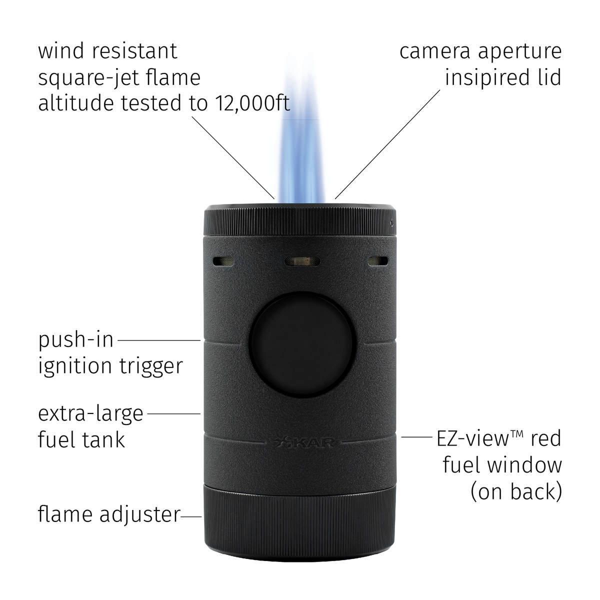 XIKAR® Volta Quad-jet Flame Lighter-Lighters & Matches-Wine Whiskey and Smoke