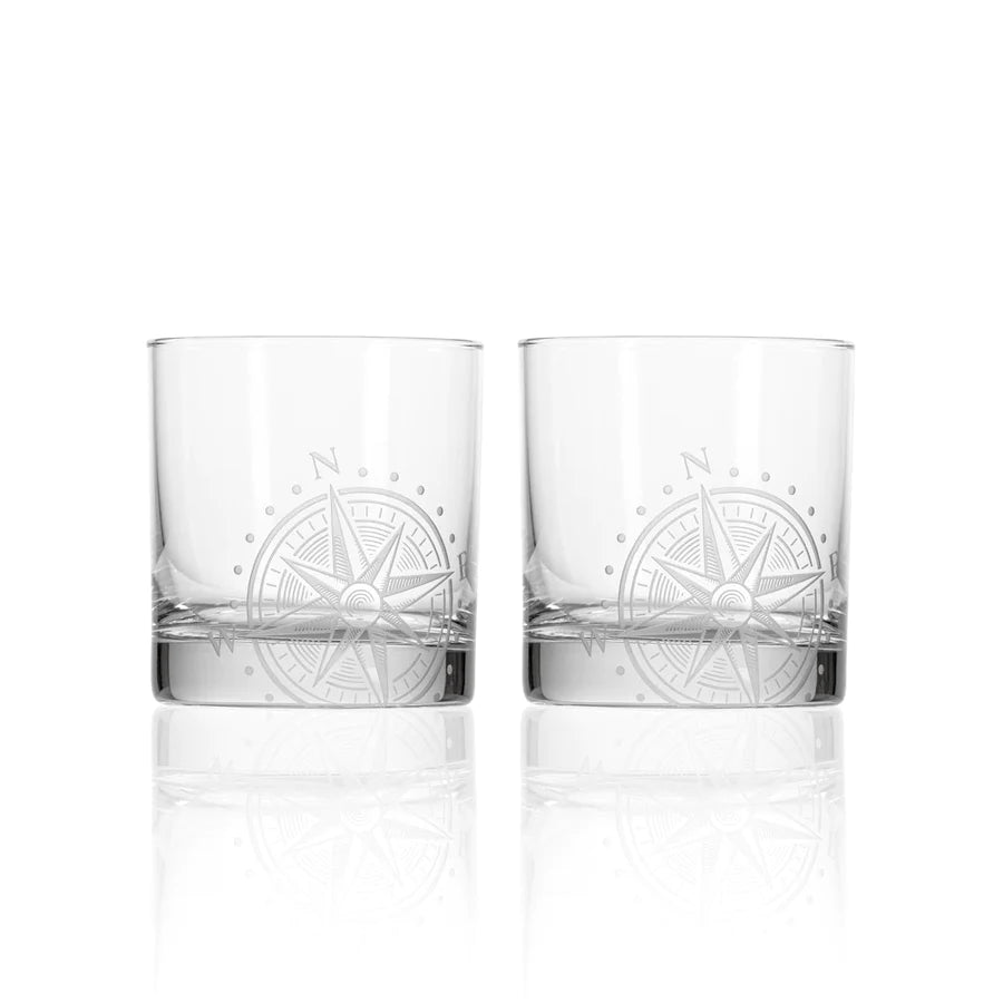 Rolf Glass Compass Star 3 Piece Gift Set - Whiskey Decanter and Rocks Glasses-Rolf Glass-Wine Whiskey and Smoke