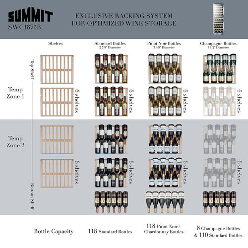 Summit Appliance 24" Wide Wine Cellar SWC1875B-Summit Appliance-Wine Whiskey and Smoke