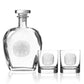Rolf Glass Sand Dollar 3 Piece Gift Set - Whiskey Decanter and Rocks Glasses-Rolf Glass-Wine Whiskey and Smoke