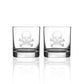 Rolf Glass Skull and Crossbones 3 Piece Gift Set - Whiskey Decanter and Rocks Glasses-Rolf Glass-Wine Whiskey and Smoke